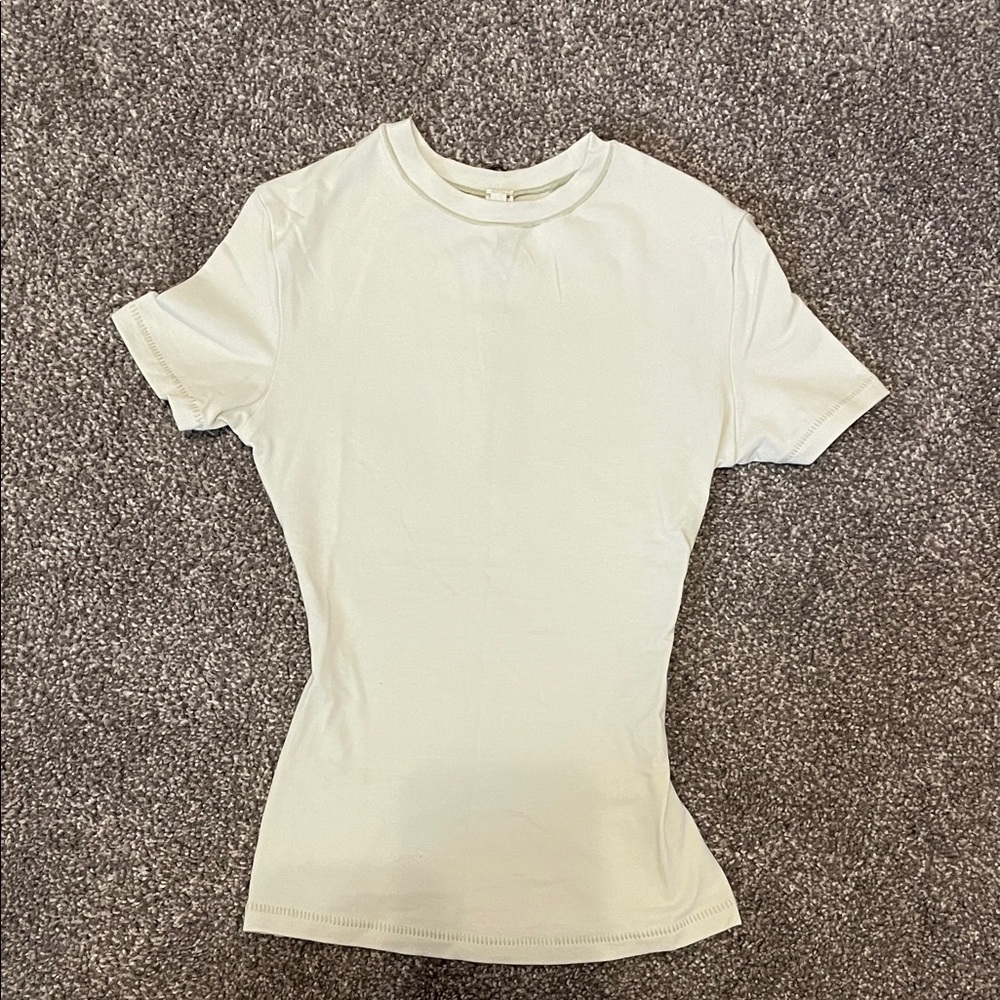 Skims Cotton Pale Green Tee